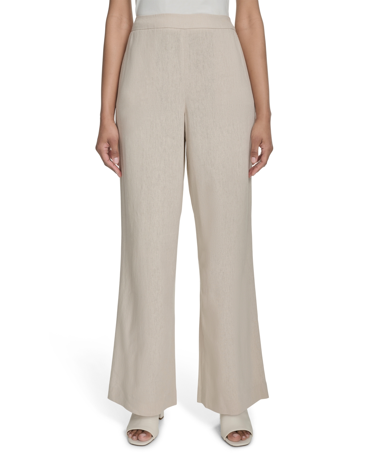HALSTON WOMEN'S ELASTIC-BACK MID-RISE WIDE-LEG PANTS 