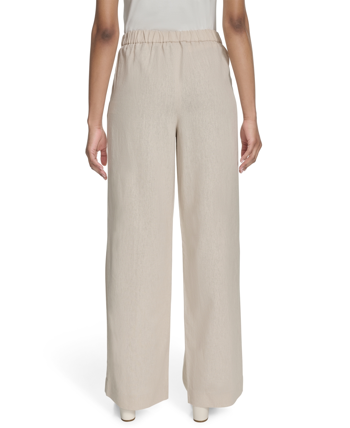 HALSTON WOMEN'S ELASTIC-BACK MID-RISE WIDE-LEG PANTS 