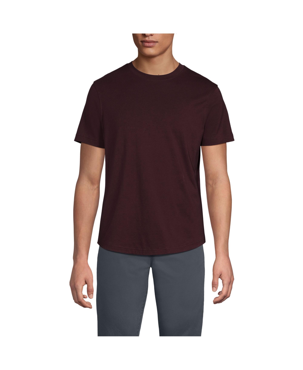 Big & Tall Short Sleeve Supima Curved Hem Tee - Midnight plum