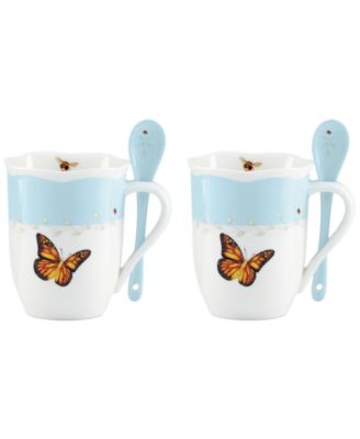 Butterfly Meadow Mug with Spoon, Set of 8, Exclusively at Macy's