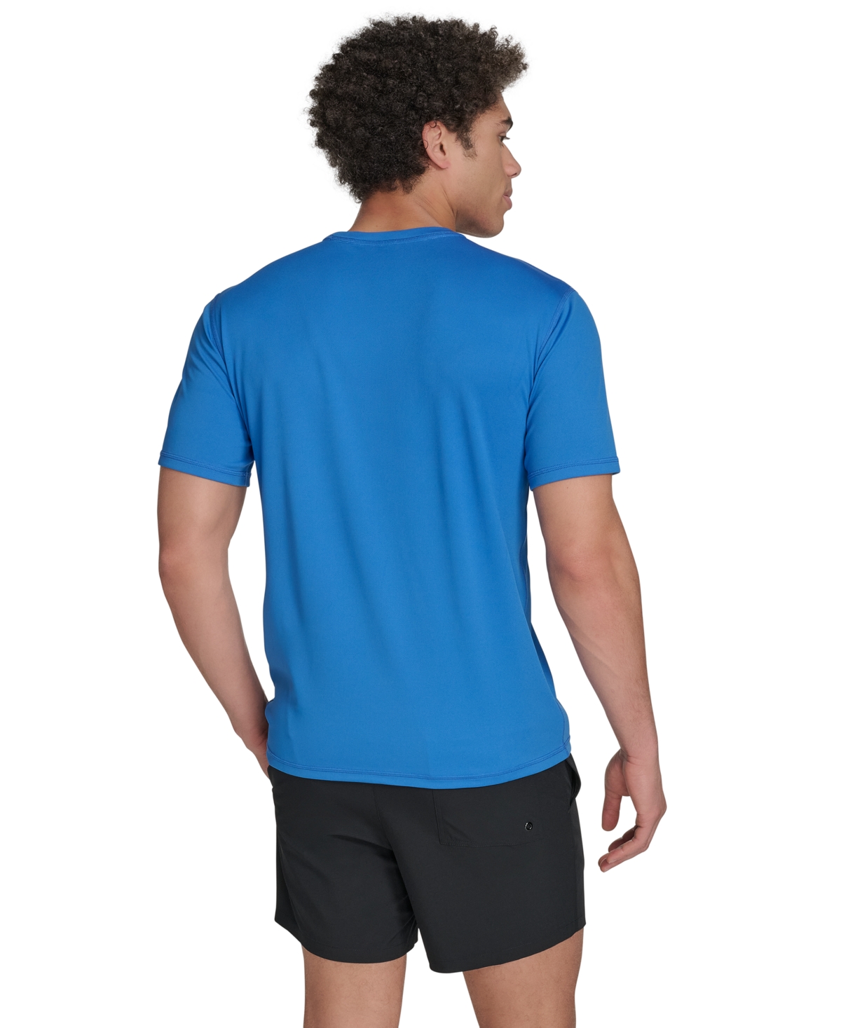 CALVIN KLEIN MEN'S LOGO SHORT-SLEEVE SWIM RASH GUARD 