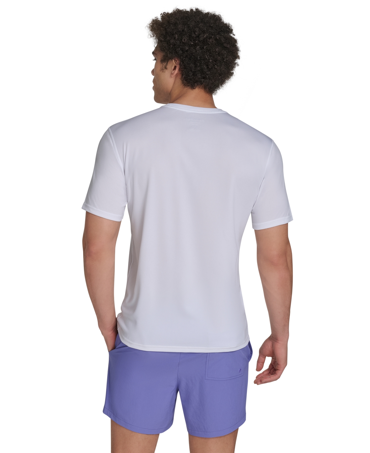 CALVIN KLEIN MEN'S LOGO SHORT-SLEEVE SWIM RASH GUARD 