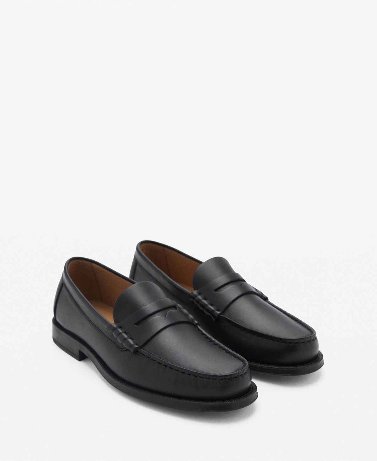 Men's Leather Penny Loafers - Black
