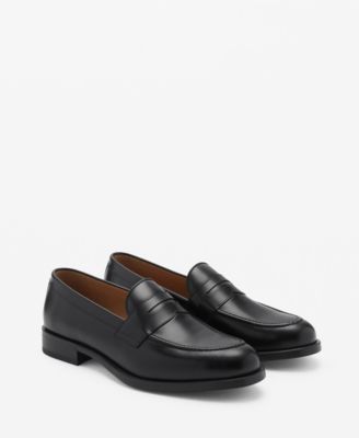 MANGO - Men's Leather Penny Loafers