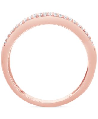 Diamond Pav&eacute; Multirow Band (1/2 ct. t.w.) in 14k Rose Gold