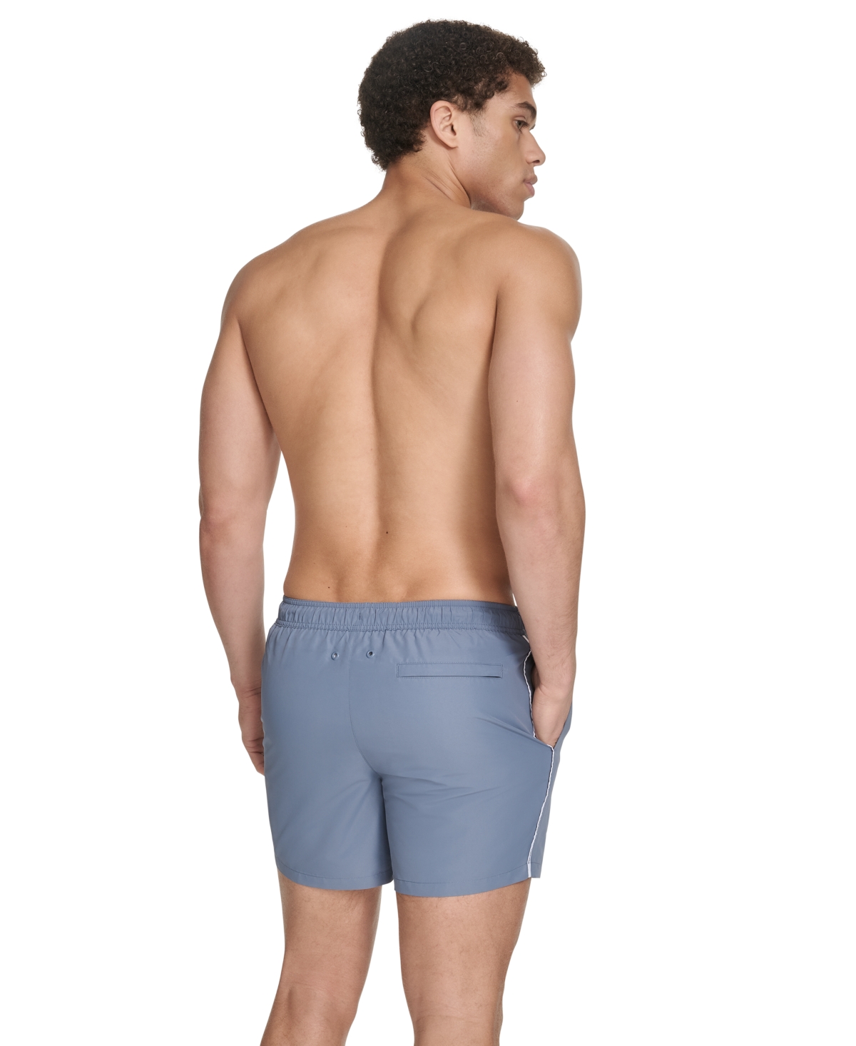 Shop Calvin Klein Men's Floral Swimsuit In Dusty Blue