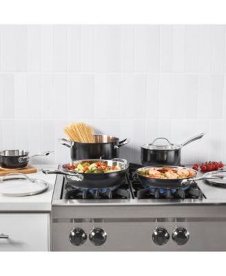 8-Pc. Black Glaze Stainless Steel Cookware Set, Exclusively at Macy's