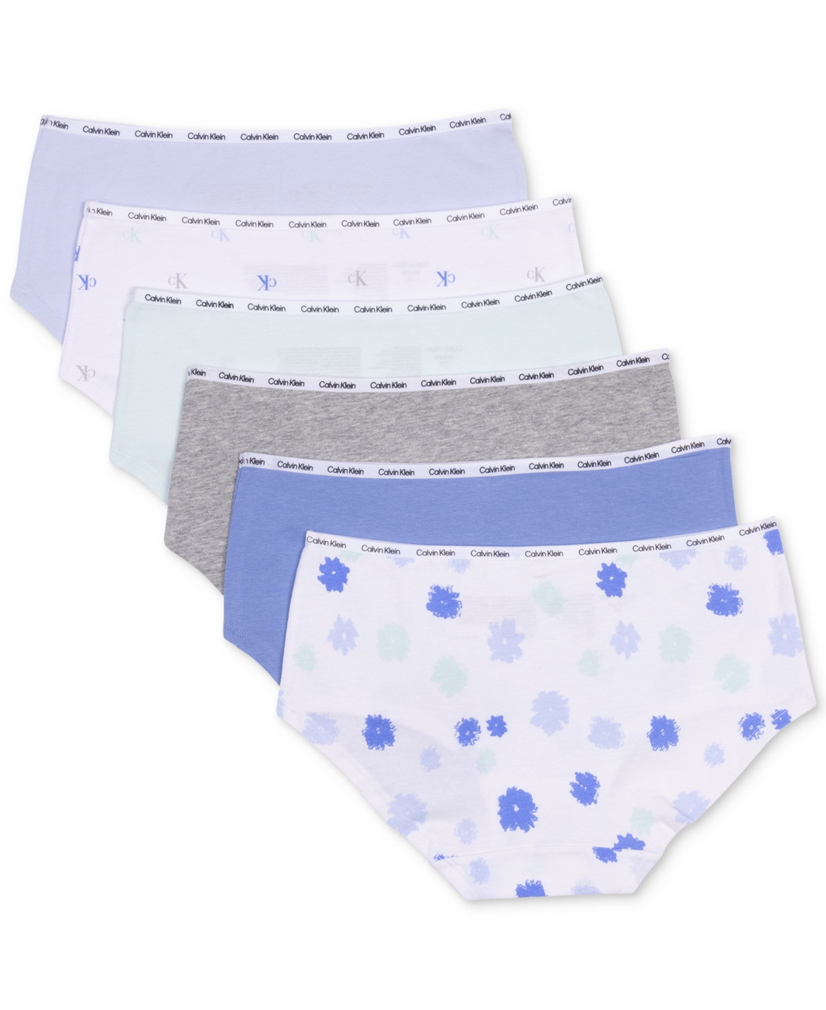 Shop Calvin Klein Big Girls 6-pk. Cotton Blend Assorted Hipster Briefs
