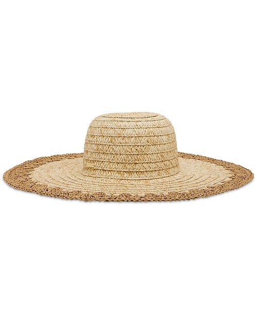 alfani Steve Madden H-Janey Crochet Edge Floppy Hat Women's Fashion Shoes & Accessories