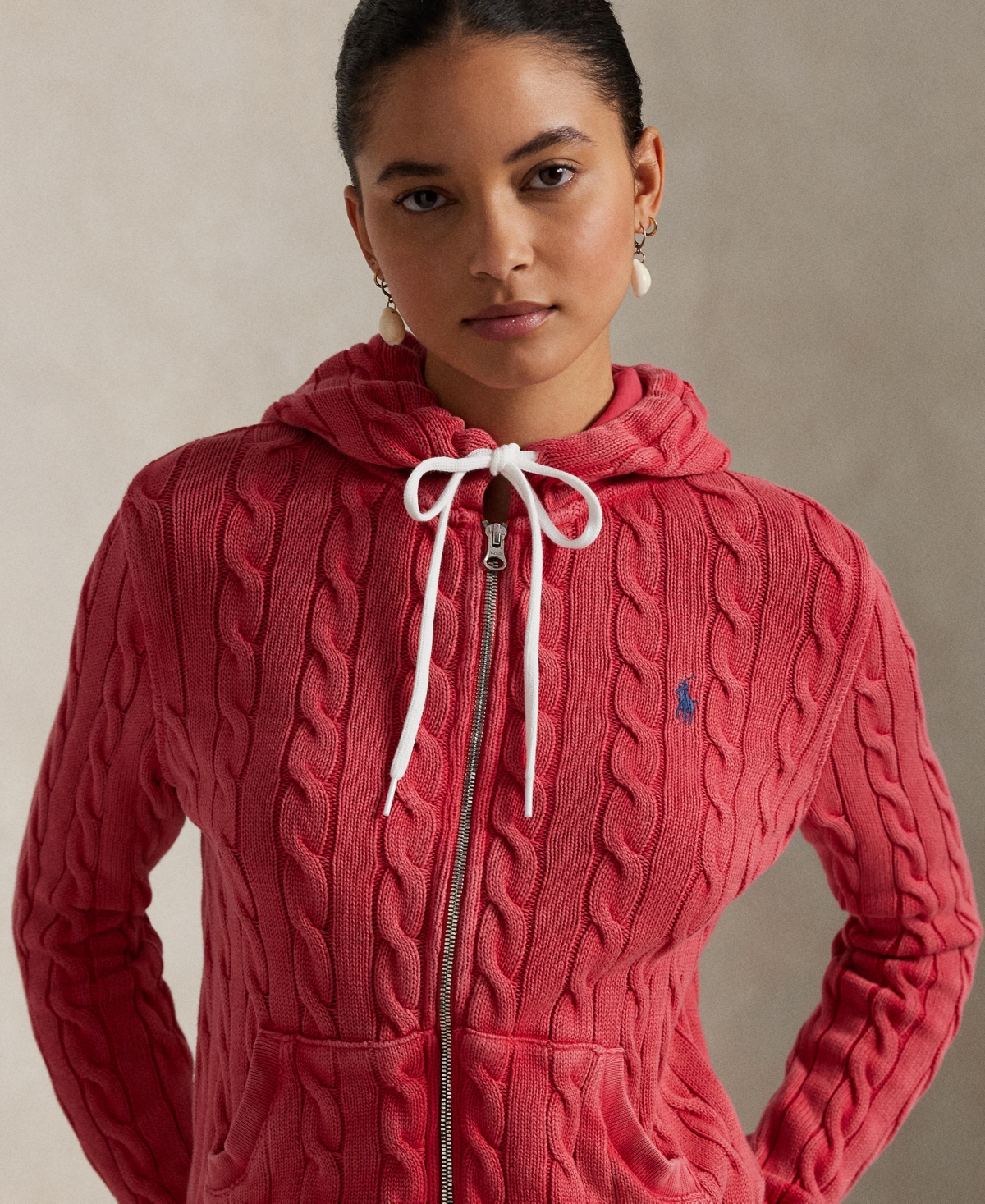 Polo Ralph Lauren Cotton Zip-up Sweatshirt In Red Sky