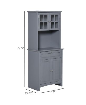 Kitchen Storage Buffet w/ Microwave Hutch Drawer for Dining Room,