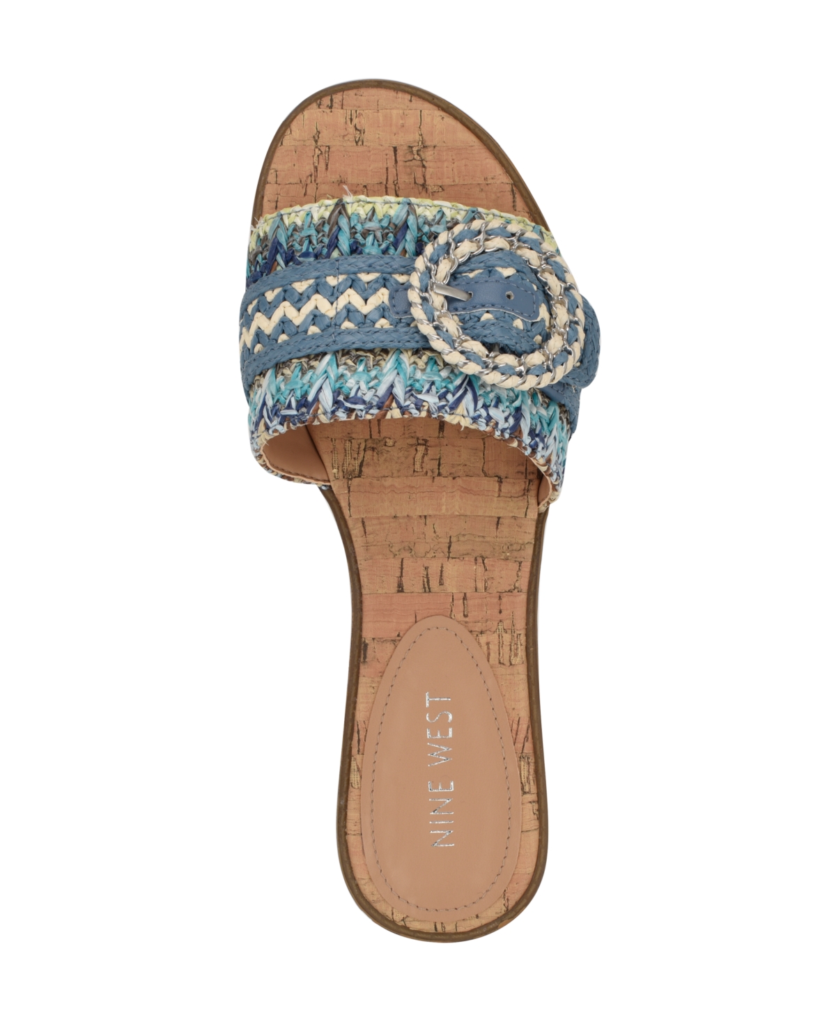 Shop Nine West Women's Poland Woven Slip-on Flat Sandals In Blue Multi