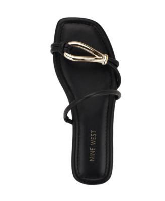 【NINE WEST】Tigra フラット サンダル Tigra Flat Slide Sandals – Nine West