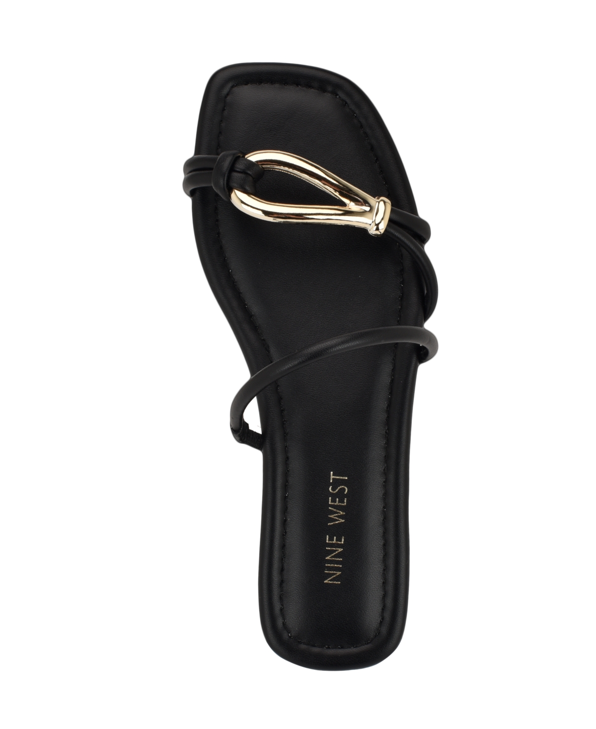 Shop Nine West Women's Tigra Strappy Flat Sandals In Black