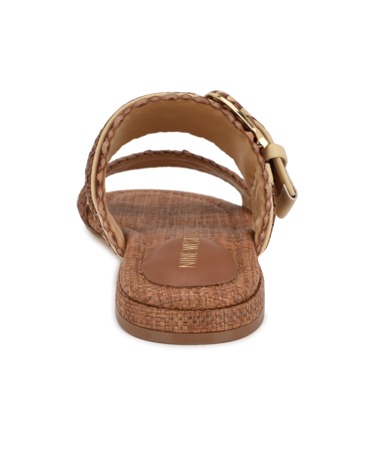 Shop Nine West Women's Sameey Woven Slip-on Flat Sandals In Brown,natural