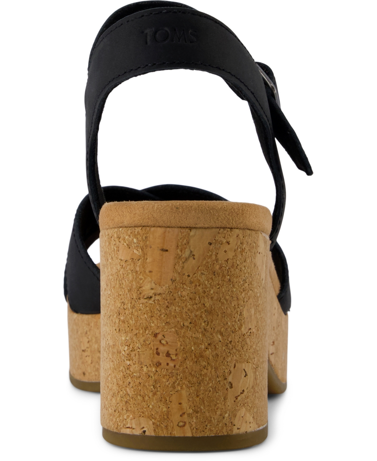 Shop Toms Women's Isla Open Toe Wedge Sandals In Black Leather