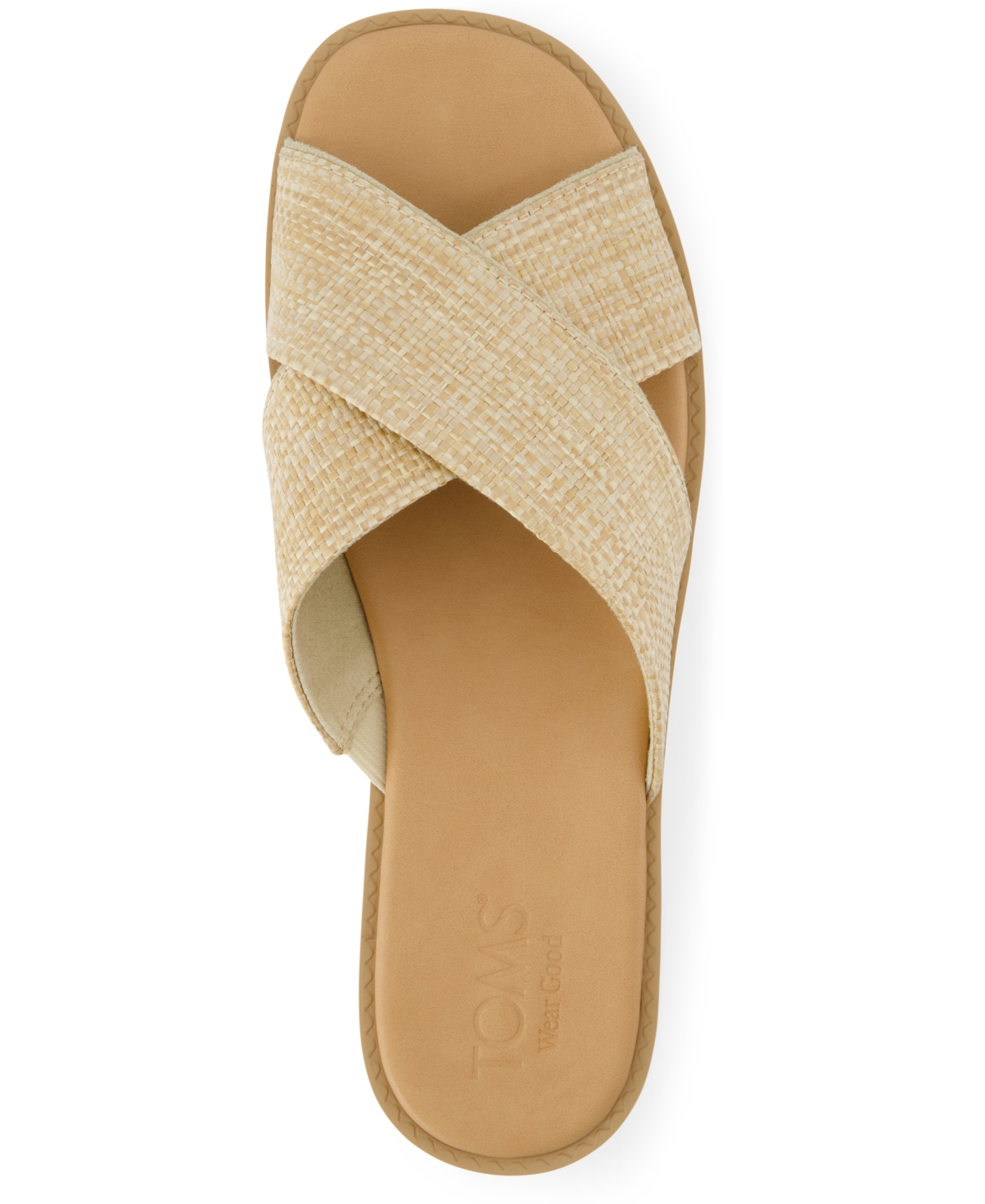 Shop Toms Women's Mae Crossover Open Toe Sandals In Almond Raffia