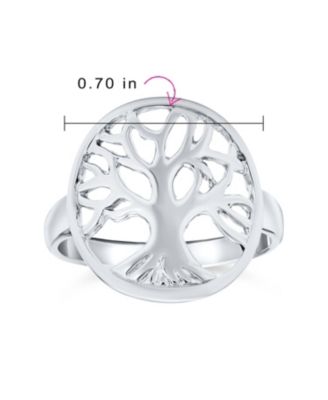 Silver Ring: Large Open Round Family Tree of Life Sterling Statement Piece