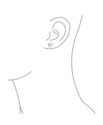 Crystal Cat Stud Earrings in Sterling Silver