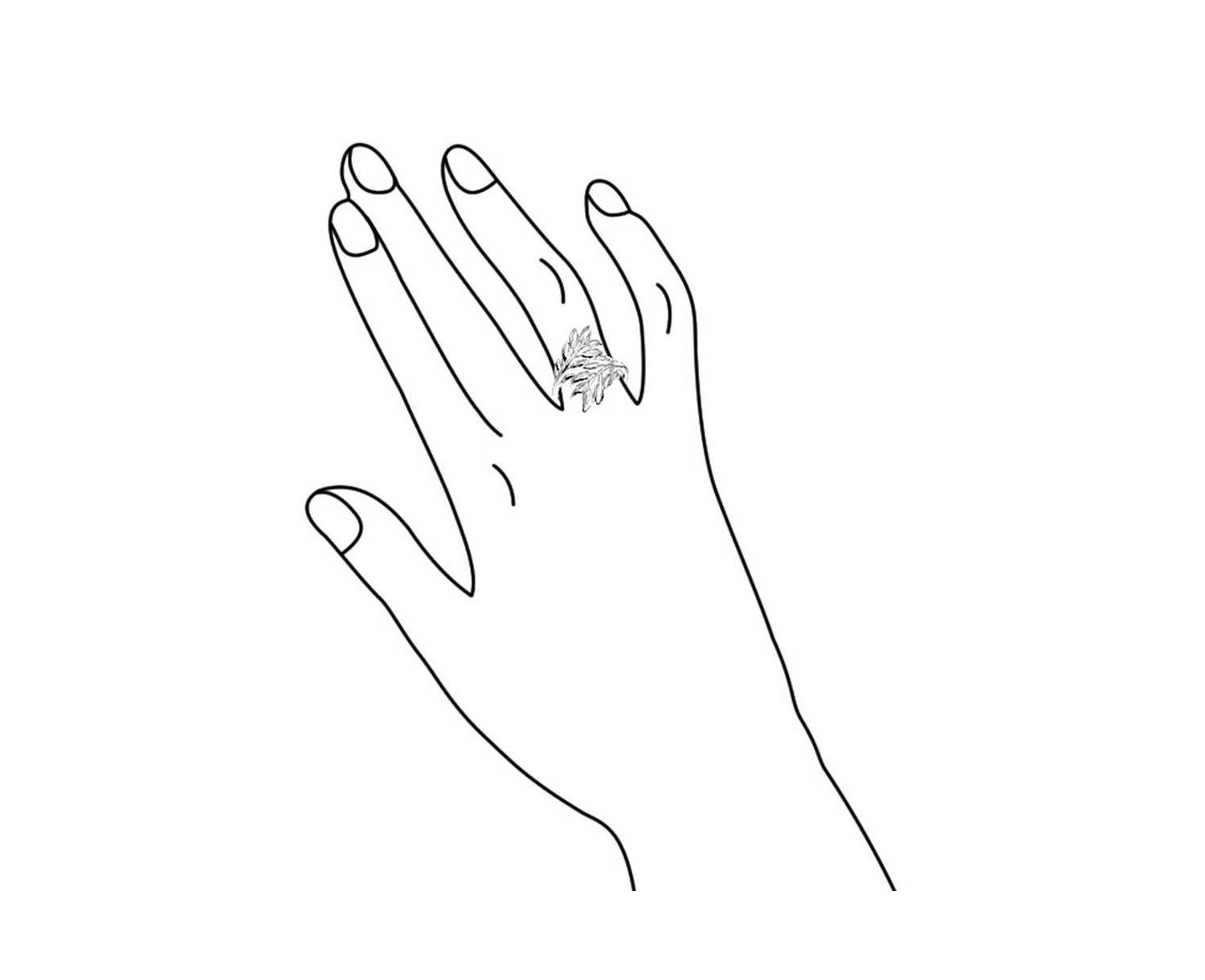 Nature-Inspired CZ Laurel Leaves Leaf Full Finger Ring .925 Sterling Silver