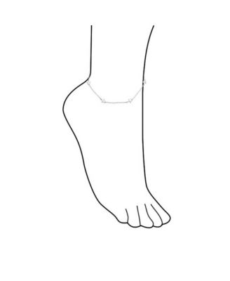 Dainty Celestial Star Anklet Ankle Bracelet Sterling Silver 9-10 Inch