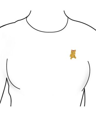 Best Friend Dog Pendant Necklace Pink Bow Yorkshire Terrier Shih Tzu Gold Plated