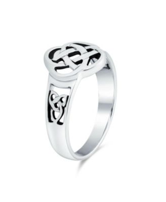 Best Friends BFF Love Knot Celtic Infinity Band Silver Ring Sterling