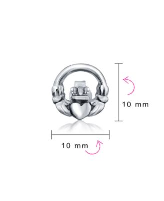 Classic BFF Celtic Heart Stud Earrings in Oxidized Sterling