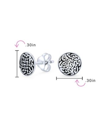 Viking Celtic Knot Stud Earrings in Oxidized Sterling Silver