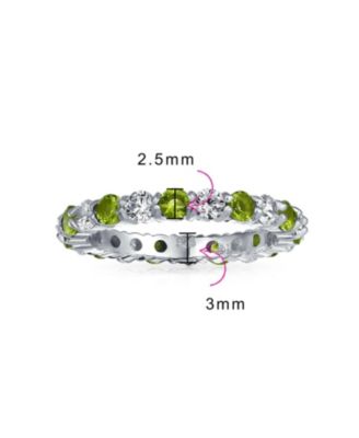 Alternating Two Tone Cubic Zirconia Stackable CZ Eternity Cocktail Statement Ring .925 Sterling Silver