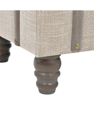 Storage Bench 43.7" Cream Solid Wood Fir&Fabric