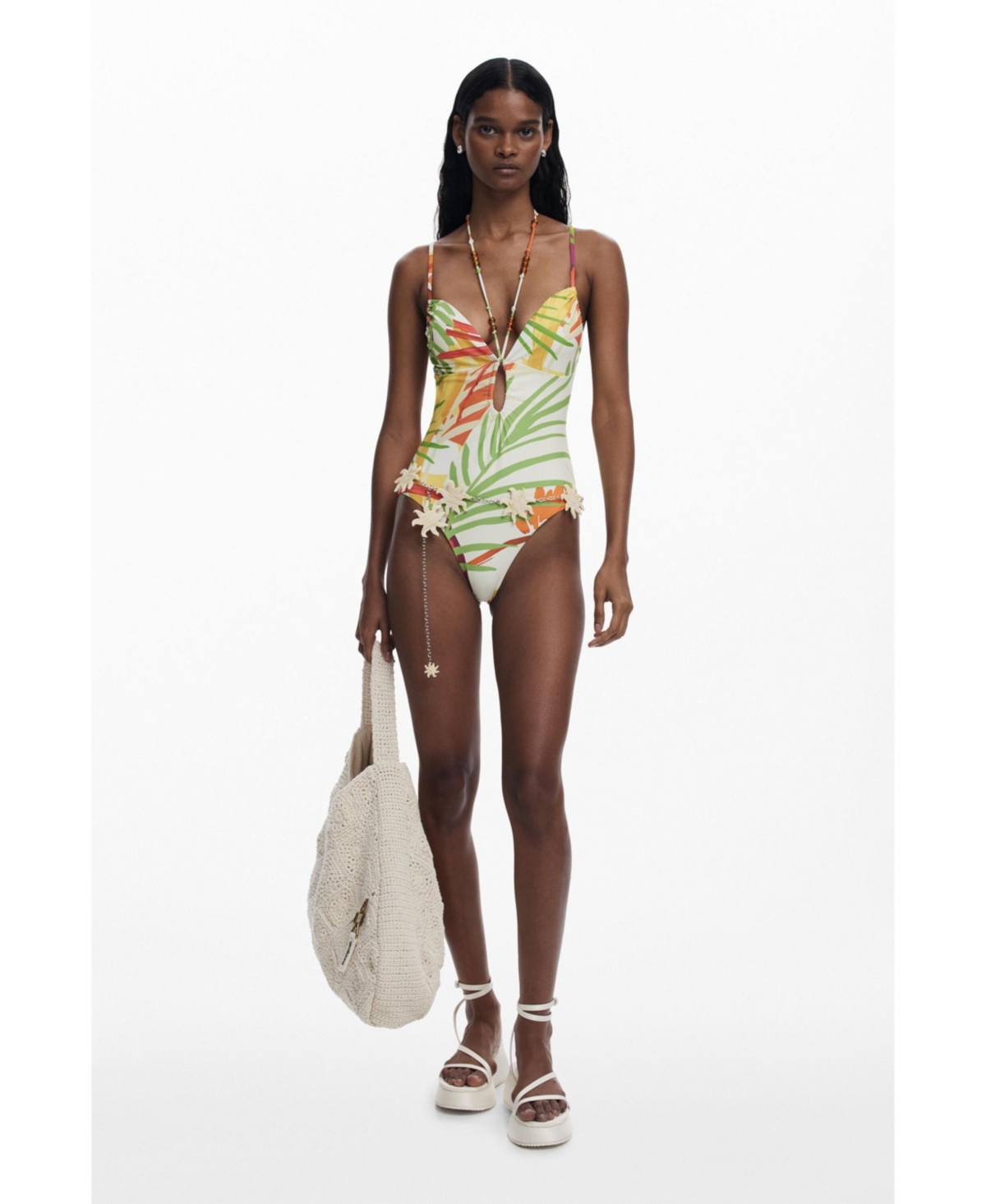 Desigual Women's Tropical swimsuit - Light beige