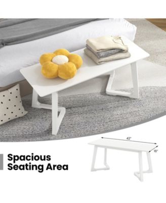 Modern Entryway Bench with Rubber Wood Legs, Ideal for Hallway or Dining Room