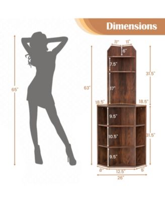 6-Tier Corner Shelf with Charging Station & USB Ports Space-Saving Storage for Home & Office