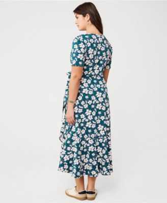 Women's Cotton Modal Vneck Wrap Midi Dress