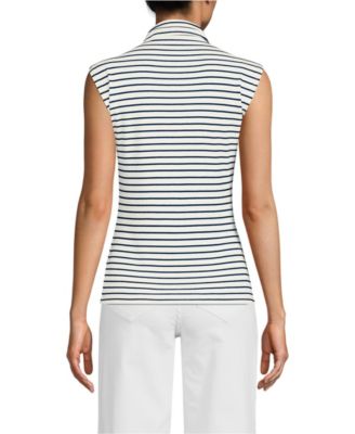 Women's Cap Sleeve Drapey Rib Fitted Funnel Neck Tank
