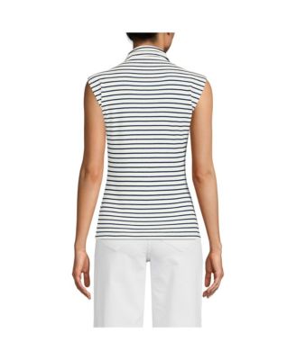 Women's Cap Sleeve Drapey Rib Fitted Funnel Neck Tank