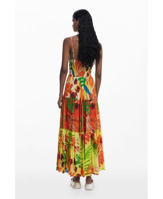 Women's Tropical ruffle dress