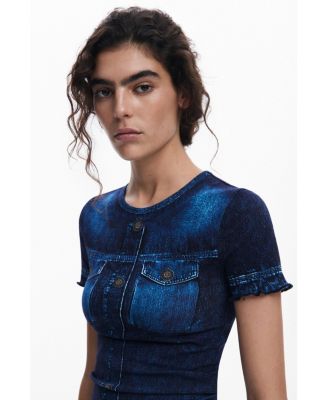 Women's Denim effect T-shirt