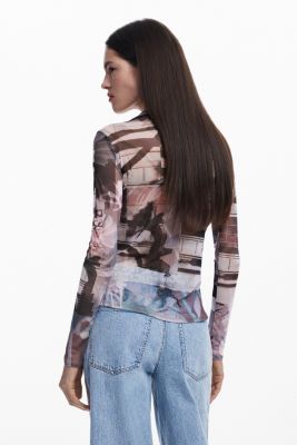 Women's Buttoned tulle T-shirt