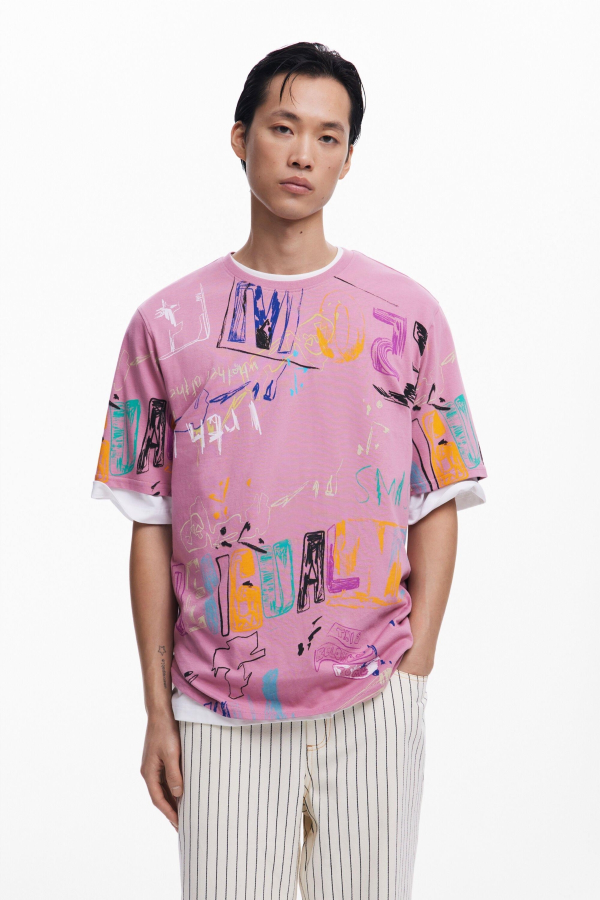 Men's Brushstroke T-shirt - Red
