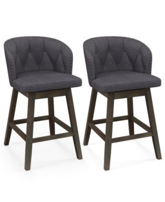 Set of 2 Counter Height Fabric Upholstered Bar Stools Stylish and Comfortable Seating for Kitchen or Bar