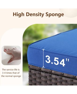 Outdoor Swivel Rocking Chairs Set, Patio Furniture Set with 50,000 BTU Rectangular Propane Fire Pit Table, 7 Pieces High Back Conversation Sofa and Side Table