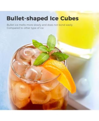Portable Ice Maker, 26 lbs/day, 9 bullet cubes in 7 mins, self-cleaning, with scoop & basket—ideal for home, office, or kitchen.