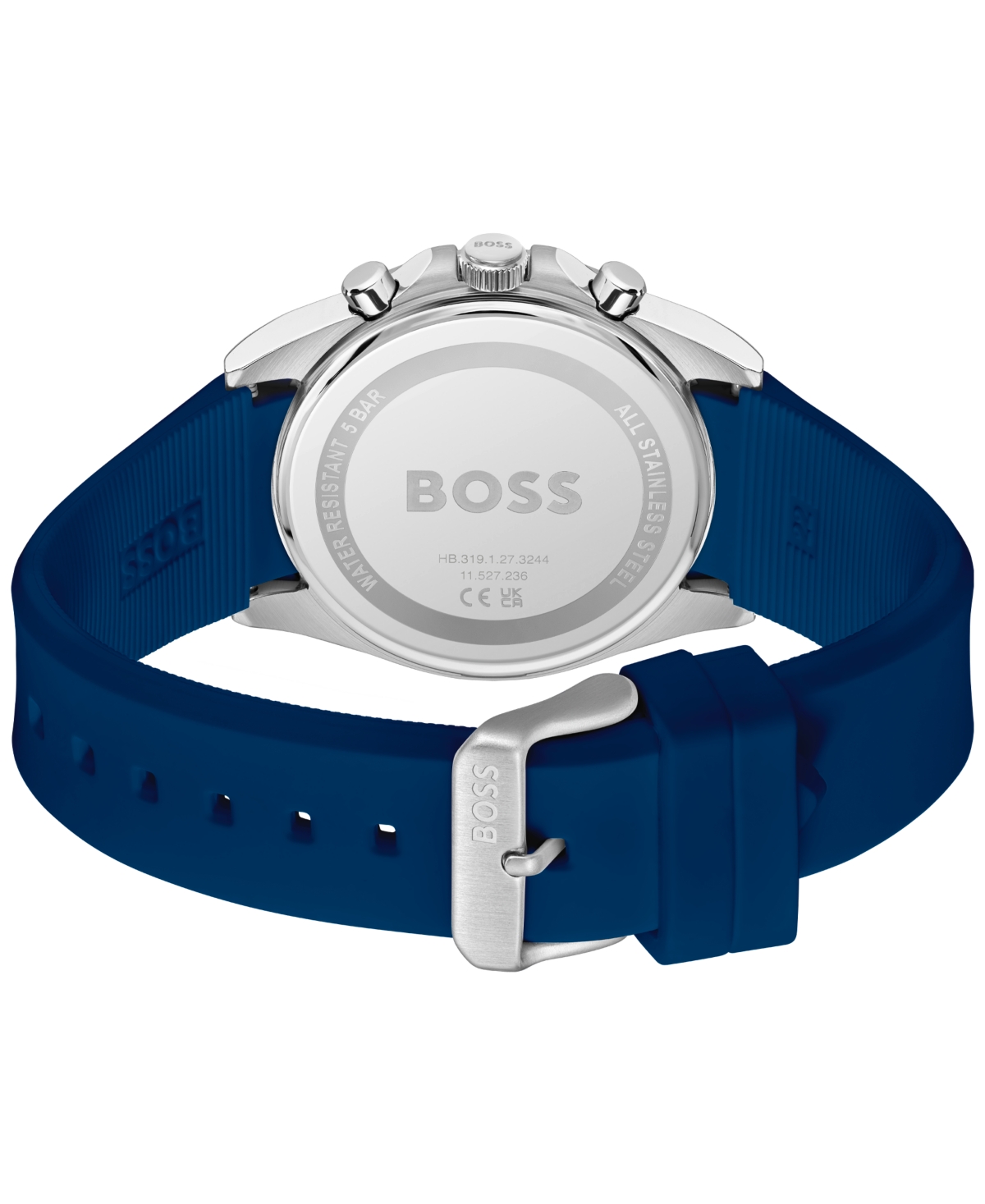 Hugo Boss Boss Strike Chronograph Silicone Strap Watch, 41mm In Blue