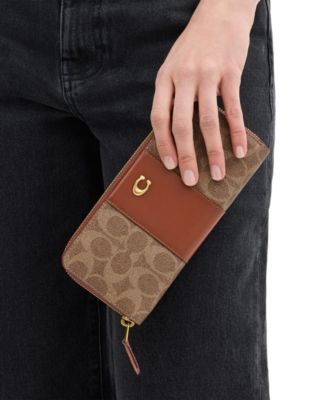 Essential Slim Accordion Signature Canvas Zip Around Wallet 