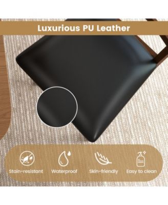 Wooden Dining Chair with Rubber Wood Frame Set of 2