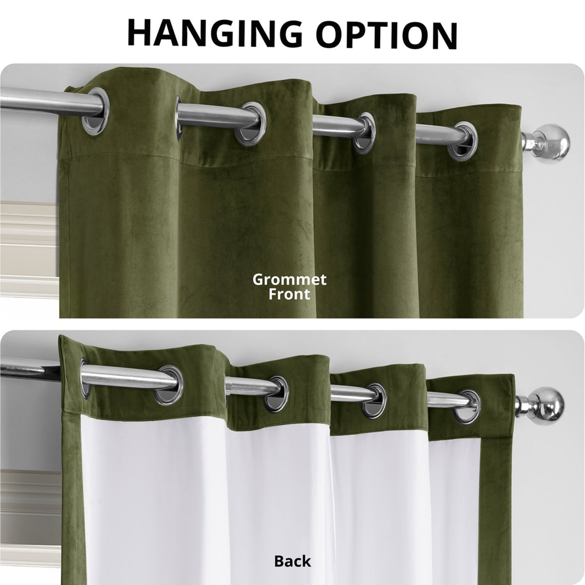 Half Price Drapes Hunter Green Grommet Signature Velvet Blackout Curtain