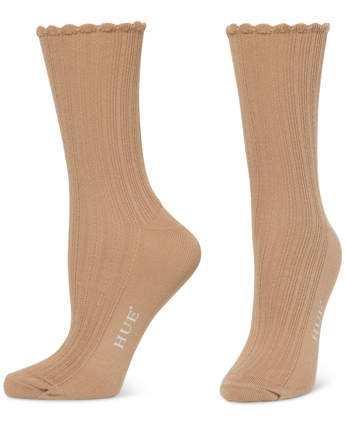 HUE WOMEN'S 3-PK. SCALLOPED POINTELLE CREW SOCKS 