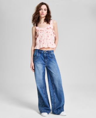 Women's Wide-Strap Ruffle-Trim Top, Exclusively at Macy's